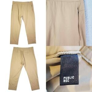 Public Rec Pants Mens Size 42x32 Performance Chino Beige Tan Straight Flat Front